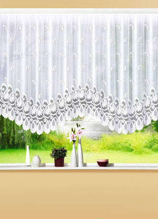 Klassisch - Traumhafter Bogenstore, in Größe 136 (H100xB300 cm) bis 165 (H145xB600 cm), in Farbe WEISS