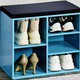 Kleinmöbel - Schuhbank mit Sitzkissen, in Farbe BLAU