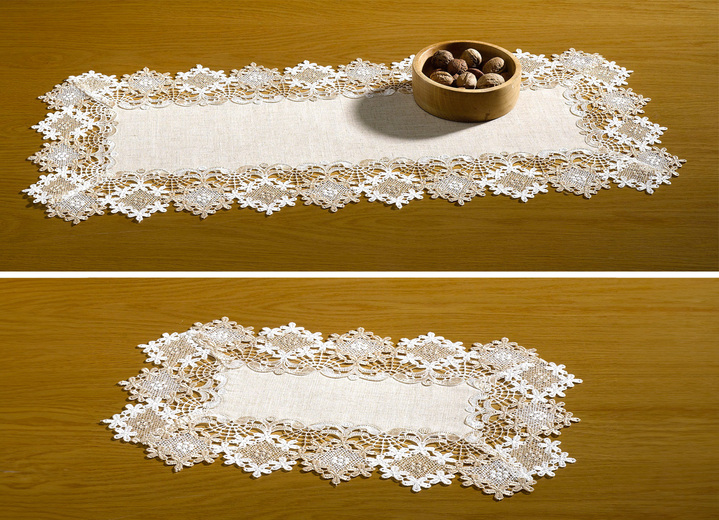 Heimtextilien - Geschmackvolle Tisch- und Raumdekoration mit  Leinen, in Größe 101 (Deckchen, 35/ 50 cm) bis 404 (Kissenbezug, 40/ 40 cm), in Farbe HELLBRAUN Ansicht 1