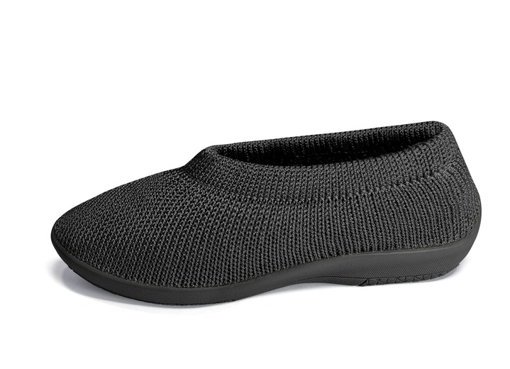 Komfortschuhe - Ballerina mit elastischem Einschlupf, in Größe 036 bis 042, in Farbe SCHWARZ Ansicht 1