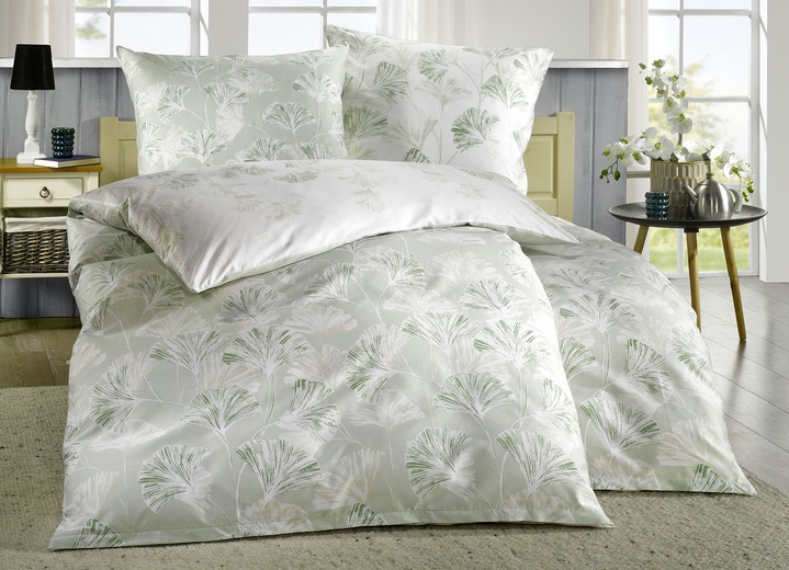 Bettwäschegarnituren - Mako-Satin Bettwäsche-Garnitur, in Größe 111 (40/80 cm + 135/200 cm) bis 115 (80/80 cm + 155/220 cm), in Farbe BEIGE Ansicht 2