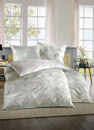 Bettwäschegarnituren - Mako-Satin Bettwäsche-Garnitur, in Größe 111 (40/80 cm + 135/200 cm) bis 115 (80/80 cm + 155/220 cm), in Farbe BEIGE