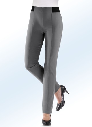 Hosen - Hose mit spezieller Bundverarbeitung, in Größe 018 bis 235, in Farbe SAND MELIERT – Farbe MITTELGRAU MEL. – Ansicht 