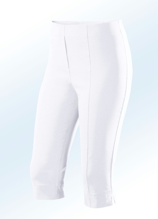 SALE - Bermudas mit angeschnittenem Bund, in Größe 034 bis 052, in Farbe WEISS Ansicht 1
