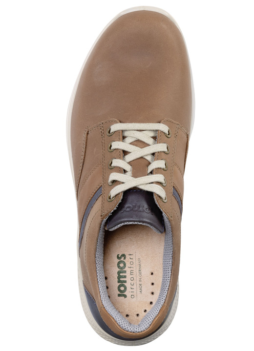 - Schnürschuh aus Rind-Nubukleder mit Nappaleder-Besätzen, in Größe 040 bis 047, in Farbe COGNAC-MARINE Ansicht 3