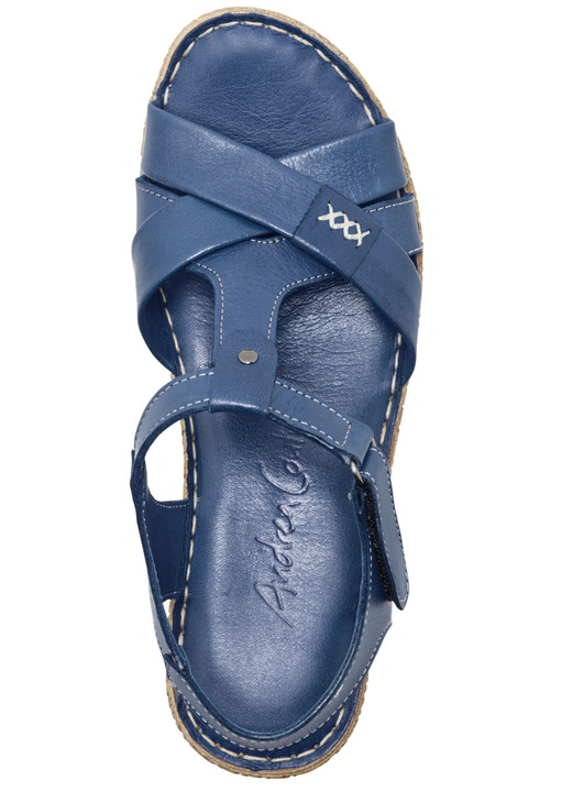 Sandaletten & Pantoletten - Andrea Conti Stegspangen-Sandale aus Rind-Nappaleder Ansicht 3 Sandaletten & Pantoletten - Andrea Conti Stegspangen-Sandale aus Rind-Nappaleder, in Größe 036 bis 042, in Farbe JEANS Ansicht 3