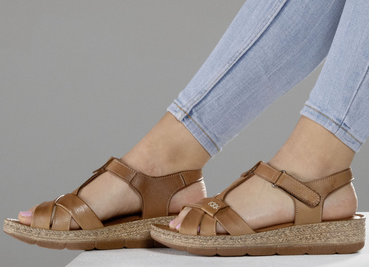 Sandaletten & Pantoletten - Andrea Conti Stegspangen-Sandale aus Rind-Nappaleder, in Größe 036 bis 042, in Farbe JEANS Ansicht 9