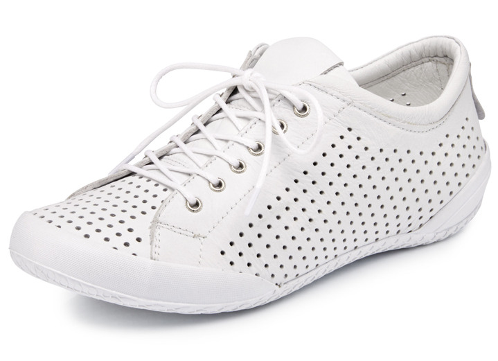 Schuhe - Andrea Conti, sommerliche Damen-Schnürschuhe, mit herausnehmbarem Fußbett, in Größe 036 bis 042, in Farbe WEISS Ansicht 1