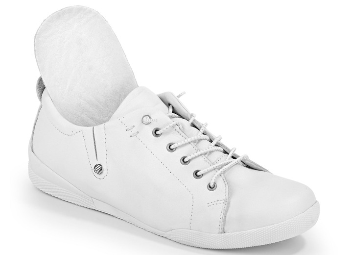 Slipper & Schnürschuhe - Andrea Conti, klassische Damen-Schnürschuhe, mit herausnehmbarem Fußbett, in Größe 036 bis 042, in Farbe WEISS Ansicht 2