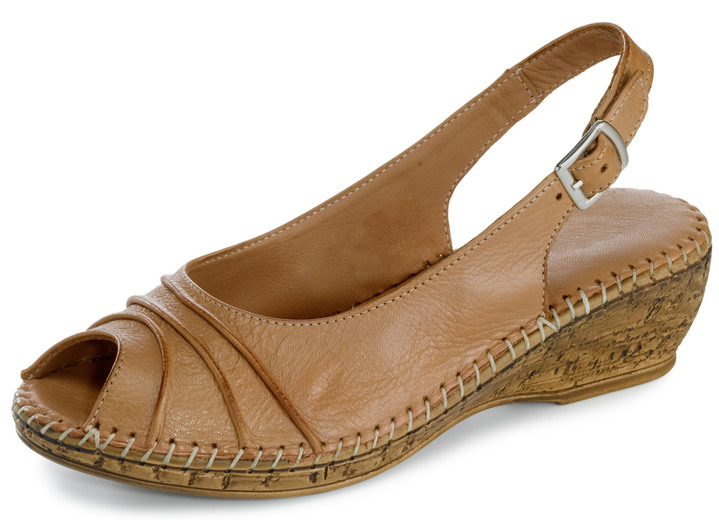 Sandaletten & Pantoletten - Gemini, schicke Damen-Sandaletten, Weite G, mit Gummizug, in Größe 036 bis 042, in Farbe WEISS Ansicht 7