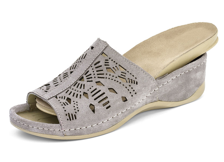 - Mubb Pantolette mit antiker Lochung, in Größe 036 bis 042, in Farbe TAUPE Ansicht 2