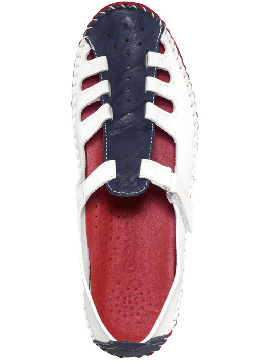 Slipper & Schnürschuhe - Gemini, klassische Damen-Slipper, Weite G, mit herausnehmbarem Fußbett, in Größe 035 bis 042, in Farbe WEISS-MARINE-ROT Ansicht 3