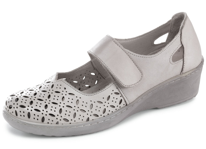 Slipper & Schnürschuhe - Gemini Slipper aus weichem Rindleder, in Größe 036 bis 042, in Farbe KIESEL Ansicht 1