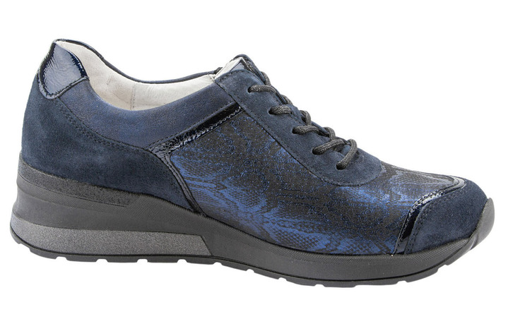 Slipper & Schnürschuhe - Waldläufer, bequeme Damen-Schnürschuhe, Weite H, mit herausnehmbarem Fußbett, in Größe 4 1/2 bis 9, in Farbe BLEU-MATTSILBER Ansicht 11