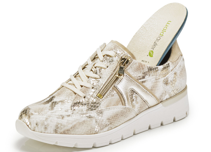 Slipper & Schnürschuhe - Waldläufer Schnürschuh aus interessantem Materialmix, in Größe 3 1/2 bis 8, in Farbe ECRU-GOLD Ansicht 3