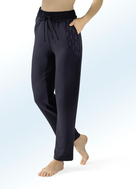 Freizeithosen - Hose mit Nietenzier Ansicht 2 Freizeithosen - Hose mit Nietenzier, in Größe 018 bis 054, in Farbe SCHWARZ Ansicht 2