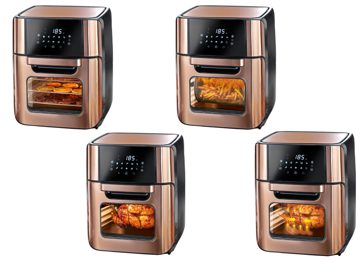 Küchengeräte - 10-in-1 Heißluft-Fritteuse, in Farbe SCHWARZ-ROSÉGOLD Ansicht 2