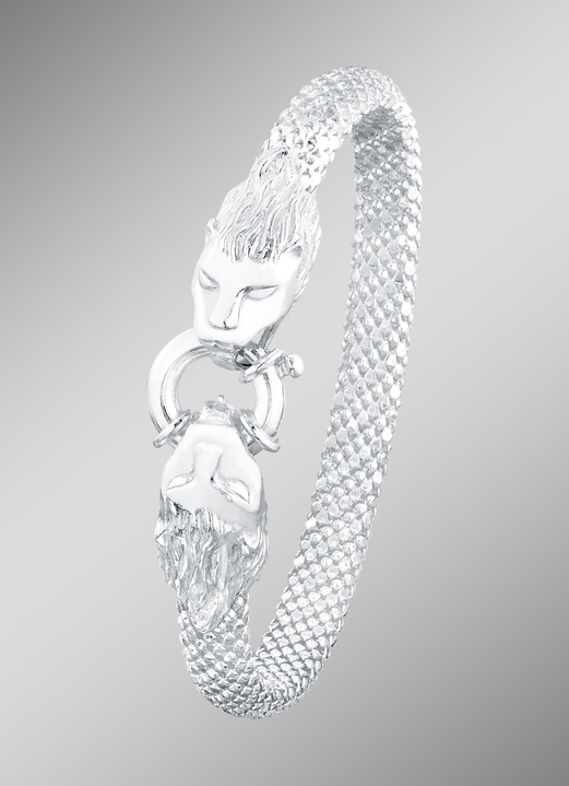 - Armband aus Silber mit Löwenköpfen, in Farbe  Ansicht 1