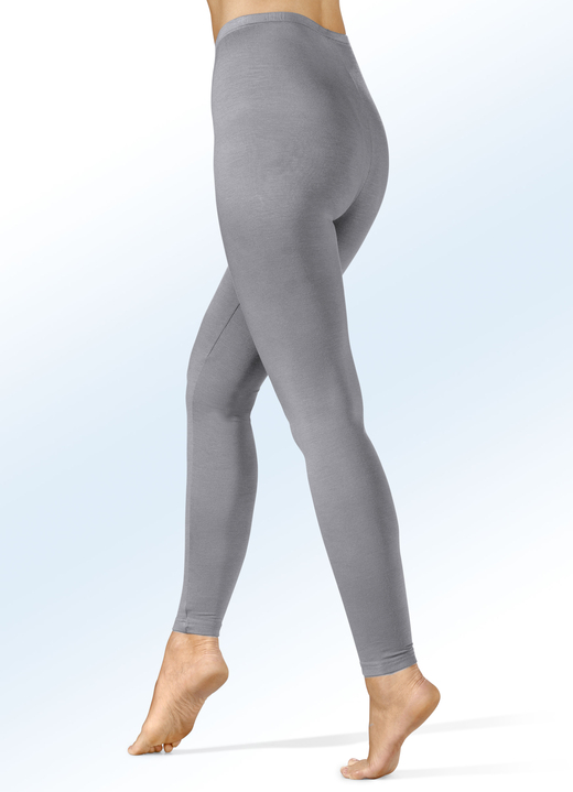 Leggings - Zweierpack Leggings aus tragangenehmer Microfaser, in Größe 038 bis 054, in Farbe 1X JEANSBLAU, 1X GRAFIT Ansicht 2