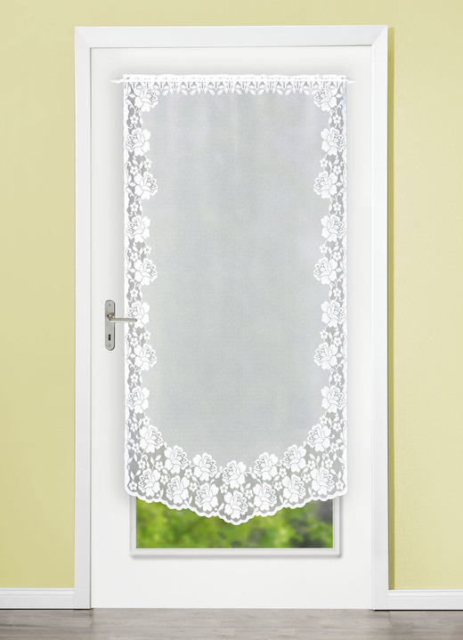 Klassisch - Praktischer Fenster- und Türbehang mit Stangendurchzug Ansicht 3 Klassisch - Praktischer Fenster- und Türbehang mit Stangendurchzug, in Größe 309 (2x Fensterbehang, H80xB40 cm) bis 349 (1x Türbehang, H180xB90 cm), in Farbe WEISS Ansicht 3