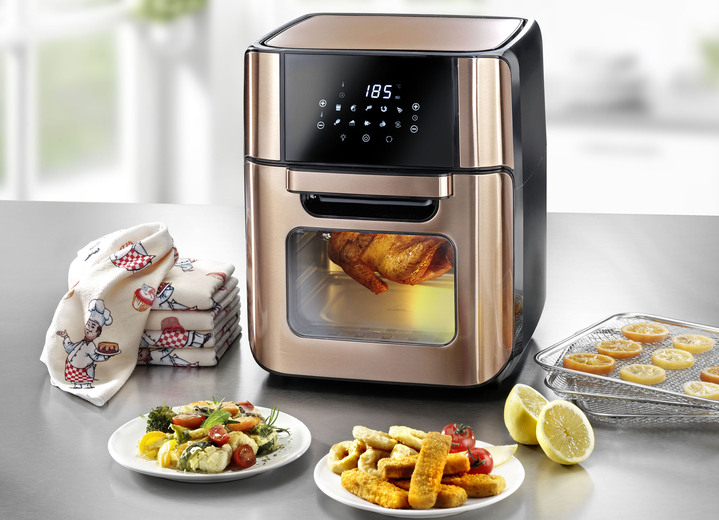 Küchengeräte - 10-in-1 Heißluft-Fritteuse, in Farbe SCHWARZ-ROSÉGOLD Ansicht 1