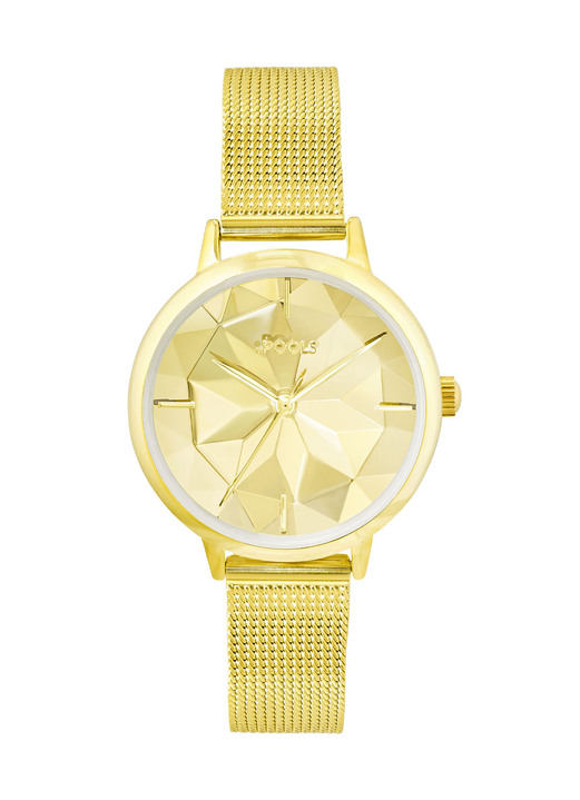 - Pools-Damenuhr mit Schliff-Effekt, in Farbe , in Ausführung goldfarben Ansicht 2