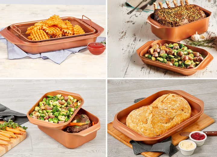 Bräter & Auflaufformen - Livington Copperline WonderCooker inkl. Glasdeckel  Ansicht 4 Bräter & Auflaufformen - Livington Copperline WonderCooker inkl. Glasdeckel , in Farbe BRAUN-KUPFER, in Ausführung Bräter Ansicht 4