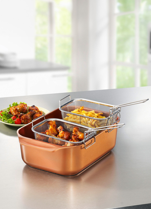 Bräter & Auflaufformen - Livington Copperline WonderCooker inkl. Glasdeckel und Gittereinsatz, in Farbe BRAUN-KUPFER, in Ausführung Bräter Ansicht 1