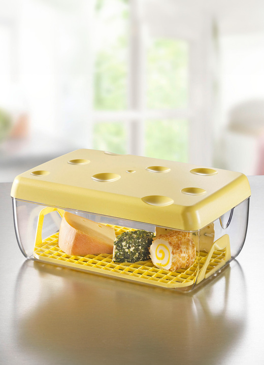 Schüsseln & Behälter - Käsebox mit Gitterboden für längere Frische, in Farbe GELB Ansicht 2