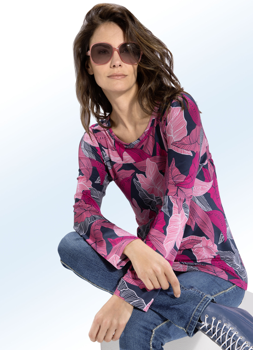 - Shirt mit schöner Strasszier, in Farbe PINK-MARINE-BUNT