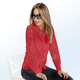 Langarm - Bluse mit hübscher Spitze – Farbe ROT Langarm - Bluse mit hübscher Spitze, in Größe 036 bis 052, in Farbe ROYALBLAU