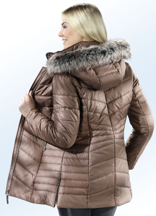 - Jacke mit abnehmbarem Kunstpelz-Besatz, in Größe 036 bis 054, in Farbe SCHOKOBRAUN Ansicht 2