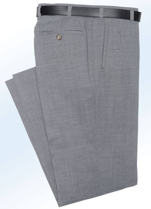 Hosen - „Klaus Modelle“-Hose mit weichem Griff in 4 Farben Ansicht 2 Hosen - „Klaus Modelle“-Hose mit weichem Griff in 4 Farben, in Größe 025 bis 110, in Farbe MITTELGRAU MELIERT Ansicht 2