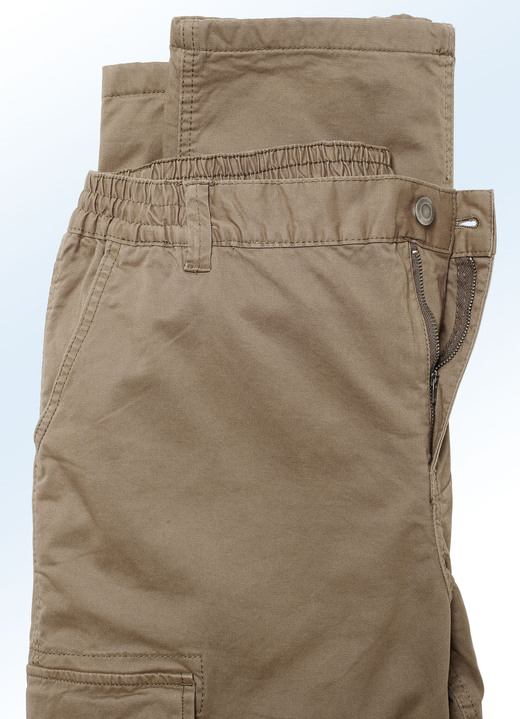 Jeans - Thermohose mit Cargotaschen in 4 Farben, in Größe 024 bis 064, in Farbe MITTELBRAUN Ansicht 3
