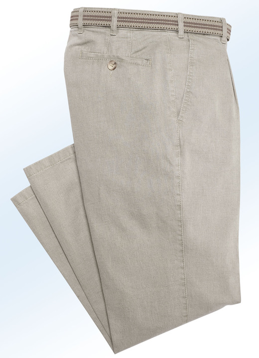 Hosen - Unterbauch-Jeans mit Bundfalten in 3 Farben Ansicht 3 Hosen - Unterbauch-Jeans mit Bundfalten in 3 Farben, in Größe 024 bis 060, in Farbe BEIGE Ansicht 3