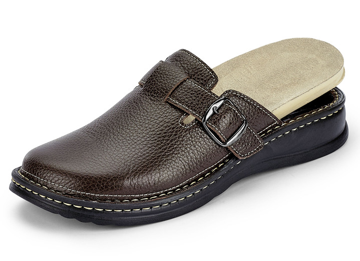 Hausschuhe - Mubb, bequeme Herren-Clogs, Weite H, mit herausnehmbarem Fußbett Ansicht 6 Hausschuhe - Mubb, bequeme Herren-Clogs, Weite H, mit herausnehmbarem Fußbett, in Größe 040 bis 046, in Farbe SCHWARZ Ansicht 6