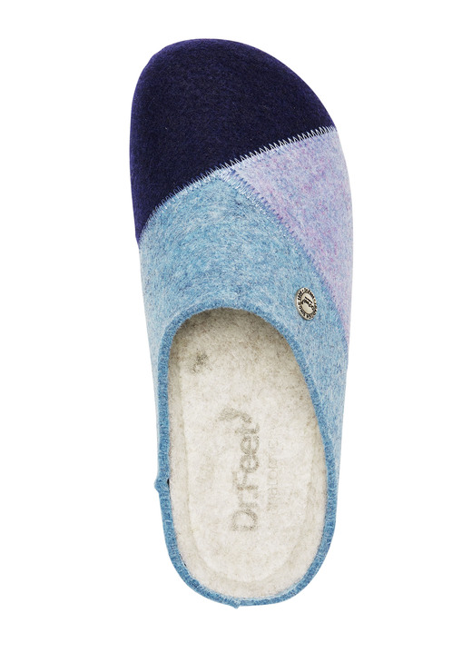 Hausschuhe - Laurina, klassische Damen-Hausschuhe, Weite H, mit anatomisch geformtem Fußbett, in Größe 036 bis 042, in Farbe BLAU-TÜRKIS Ansicht 2