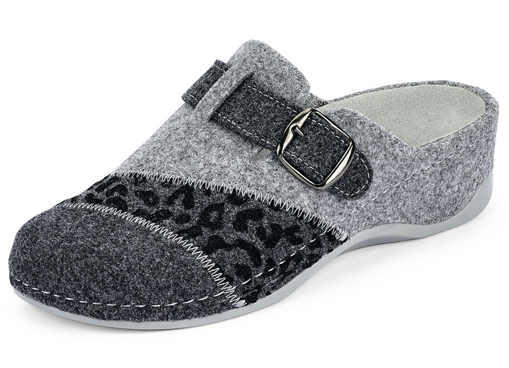 Hausschuhe - Mubb, klassische Damen-Hausschuhe, Weite H, mit herausnehmbarem Fußbett, in Größe 036 bis 042, in Farbe BEIGE Ansicht 4