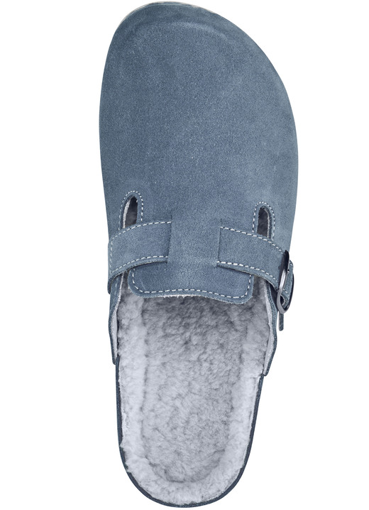 Hausschuhe - Mubb, klassische Damen-Hausschuhe, Weite H, mit Lammfell, in Größe 036 bis 042, in Farbe BLEU Ansicht 2
