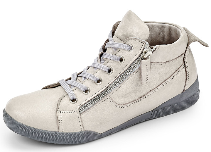 Sport- & Freizeitschuhe - Andrea Conti, sportive Damen-Boots, mit herausnehmbarem Fußbett, in Größe 036 bis 042, in Farbe KIESEL Ansicht 1