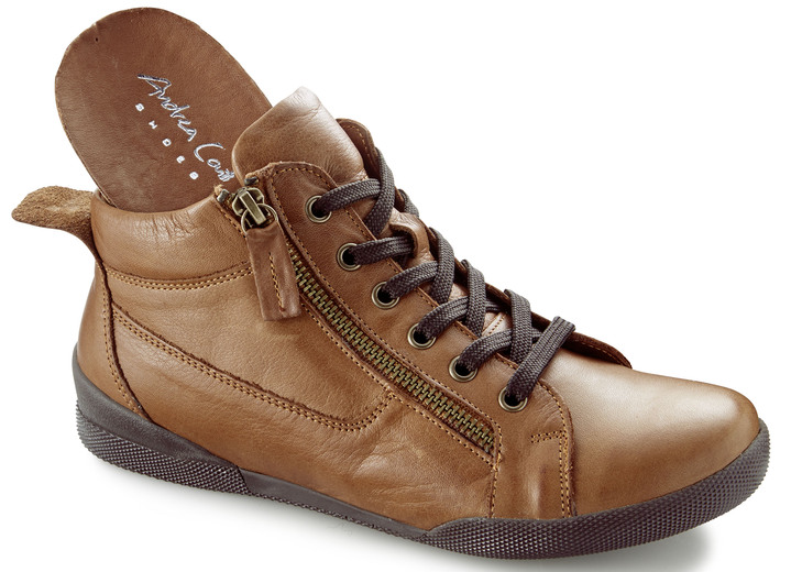 Stiefel & Stiefeletten - Andrea Conti, sportive Damen-Boots, mit herausnehmbarem Fußbett Ansicht 2 Stiefel & Stiefeletten - Andrea Conti, sportive Damen-Boots, mit herausnehmbarem Fußbett, in Größe 036 bis 042, in Farbe COGNAC Ansicht 2