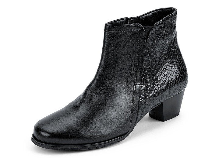 - Stiefelette mit seitlichem Elastikeinsatz, in Größe 3 1/2 bis 8, in Farbe SCHWARZ