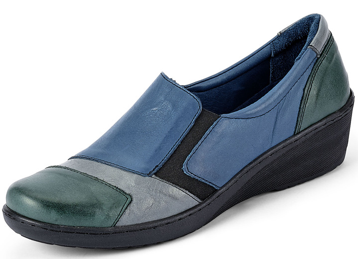 Slipper & Schnürschuhe - Gemini Slipper mit seitlichen Gummizügen, in Größe 036 bis 042, in Farbe JEANS-TANNE-GRAFIT Ansicht 1