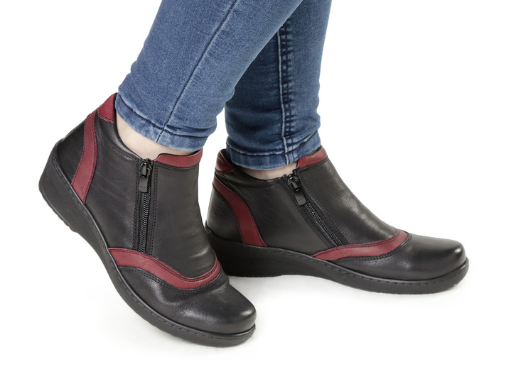 Stiefel & Stiefeletten - Gemini, bequeme Damen-Boots, Weite H, mit herausnehmbarem Fußbett Ansicht 3 Stiefel & Stiefeletten - Gemini, bequeme Damen-Boots, Weite H, mit herausnehmbarem Fußbett, in Größe 036 bis 042, in Farbe SCHWARZ-CHIANTI Ansicht 3
