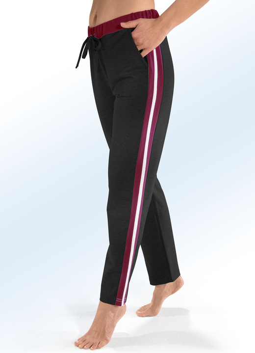 Freizeithosen - Hose mit Tunnelzugband, in Größe 018 bis 054, in Farbe GRAU MELIERT Ansicht 4