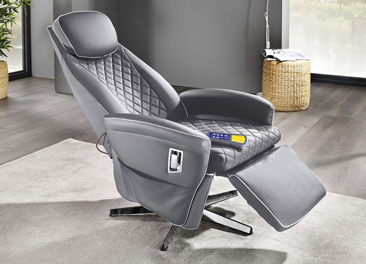 TV-Sessel / Relax-Sessel - Massagesessel mit Wärmefunktion, in Farbe GRAU Ansicht 3
