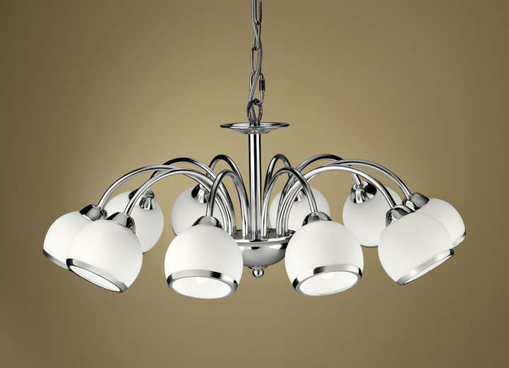 Lampen & Leuchten - LED-Leuchten mit Gestell aus lackiertem Eisen, in Farbe NICKEL, in Ausführung Deckenleuchte, 6-flammig Ansicht 5