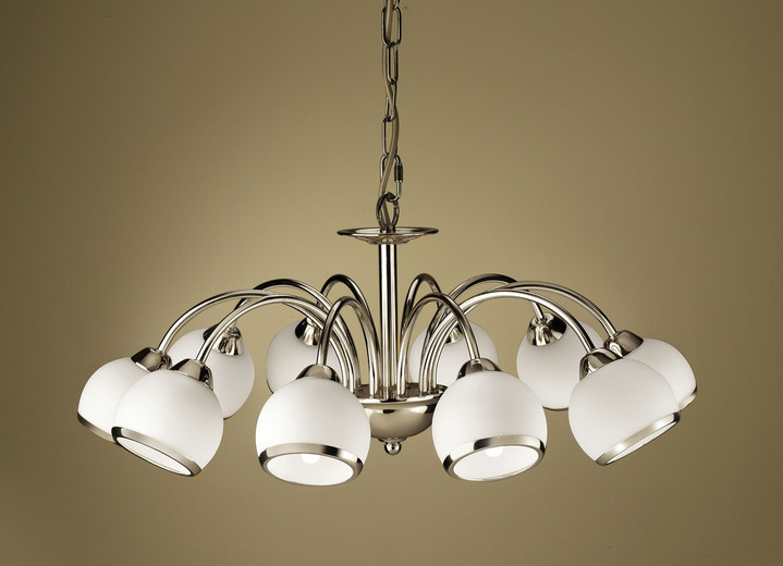 Lampen & Leuchten - LED-Leuchten mit Gestell aus lackiertem Eisen, in Farbe NICKEL, in Ausführung Deckenleuchte, 6-flammig Ansicht 3