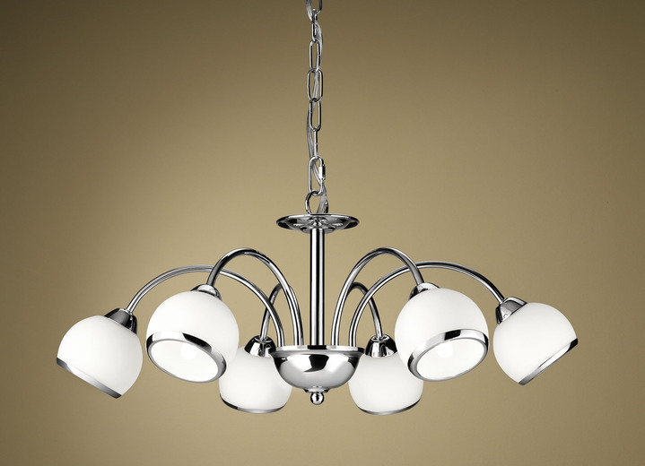 Lampen & Leuchten - LED-Leuchten mit Gestell aus lackiertem Eisen, in Farbe NICKEL, in Ausführung Deckenleuchte, 6-flammig Ansicht 2