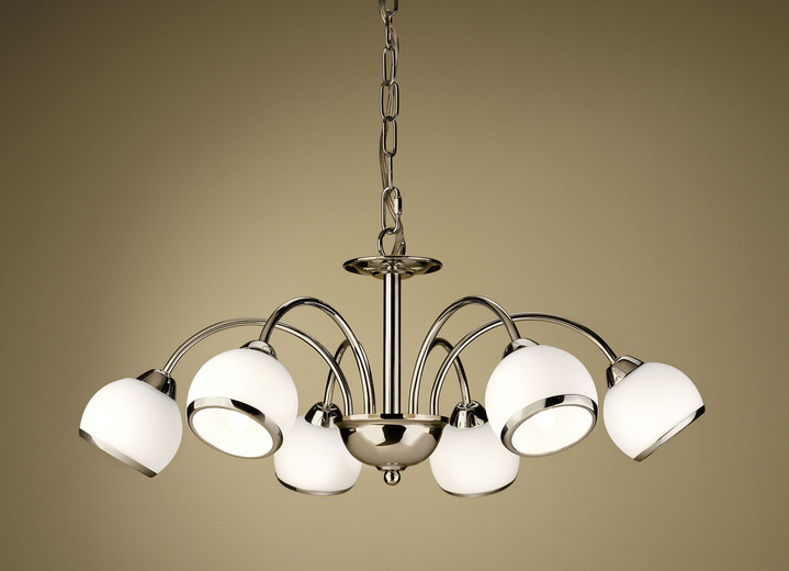 Lampen & Leuchten - LED-Leuchten mit Gestell aus lackiertem Eisen, in Farbe NICKEL, in Ausführung Deckenleuchte, 6-flammig Ansicht 4